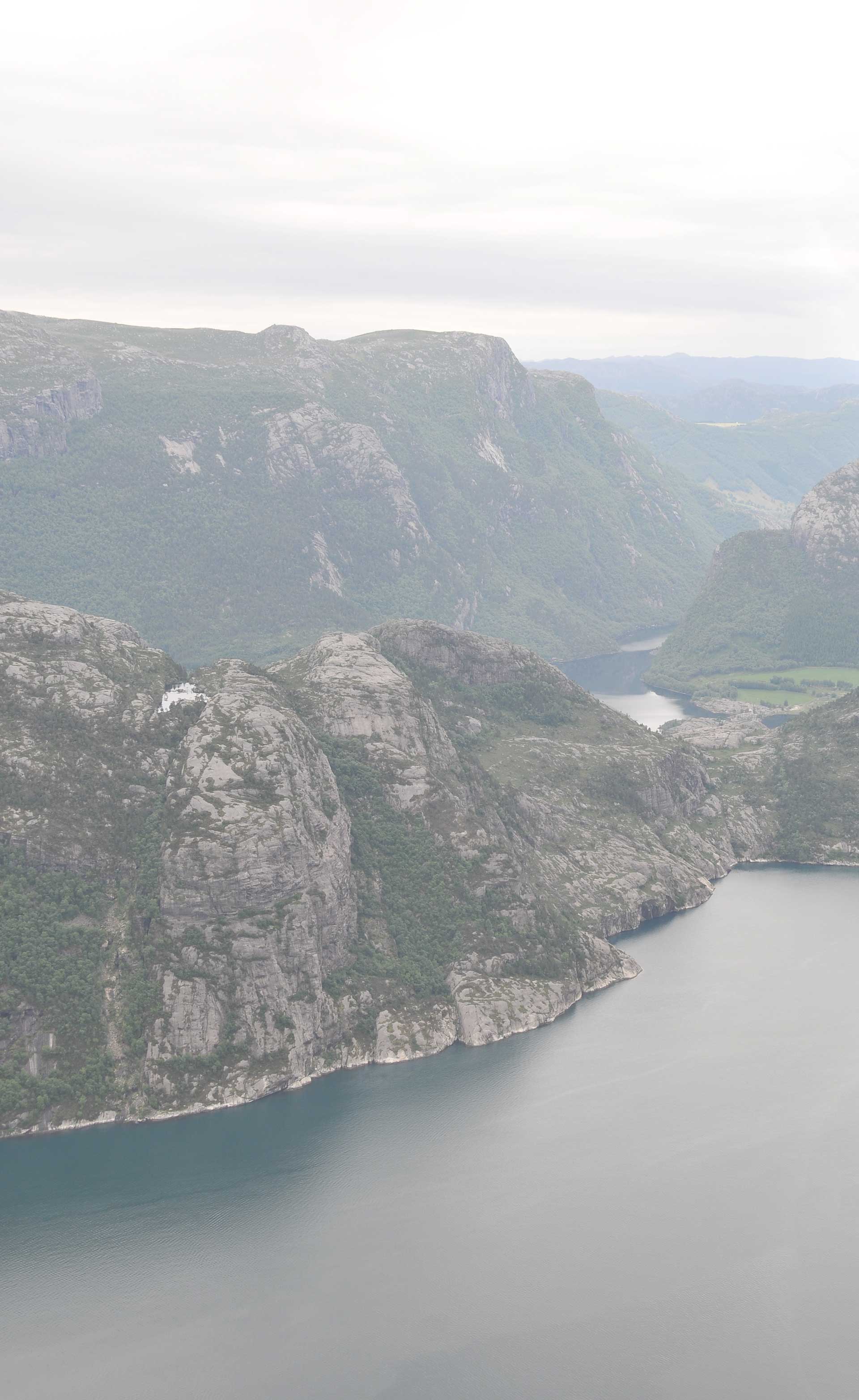 The view of Lysefjorden behind Preikestolen